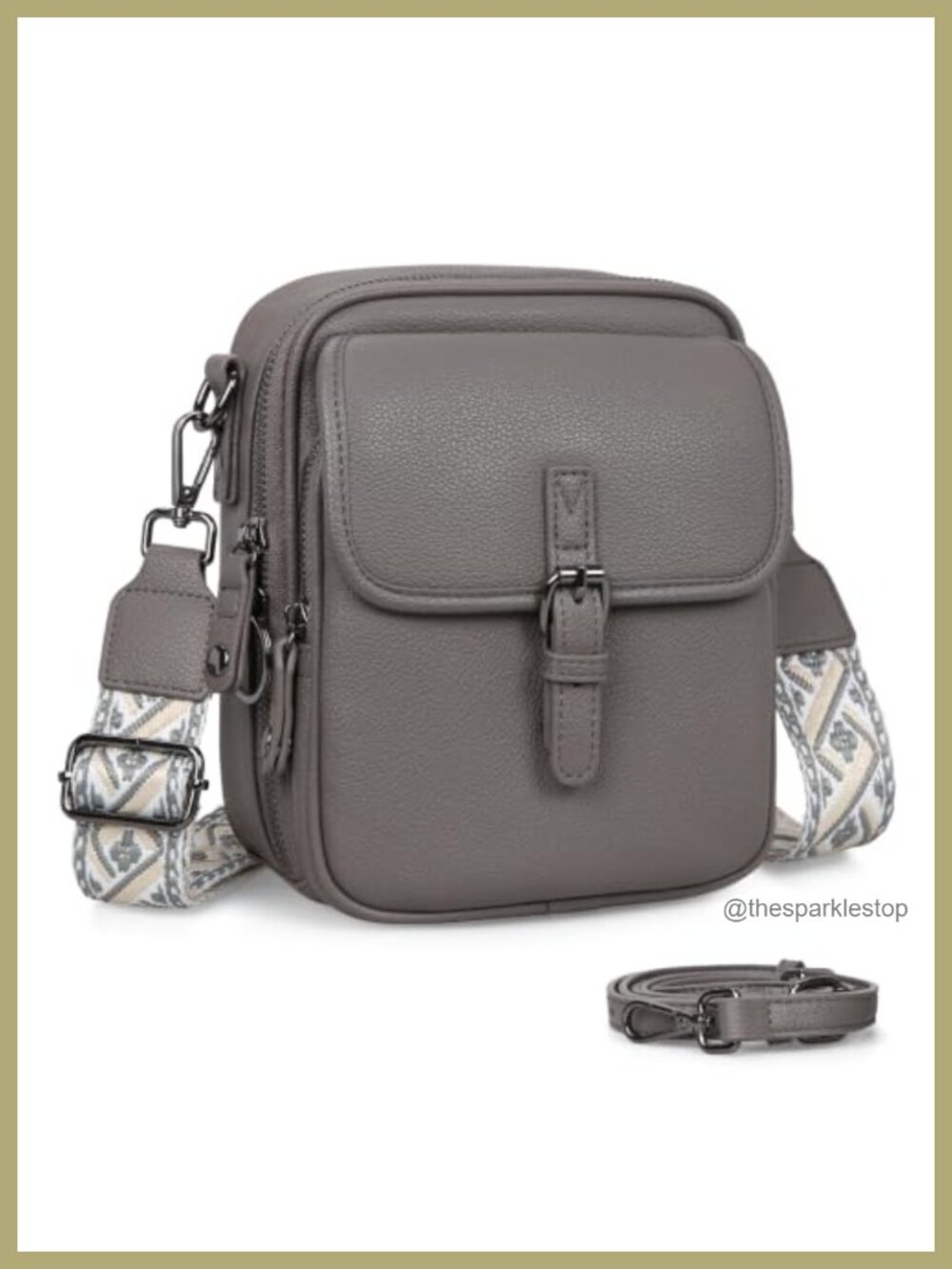 Faux Leather Anti Theft Crossbody Messenger Bag with RFID Protection